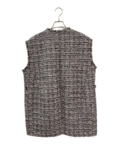 DRAWER（ドゥロワー）Drawer (ドゥロワー) PRE1 ツイードノーカラージャケット ライトグレー サイズ:36の古着・服飾アイテム