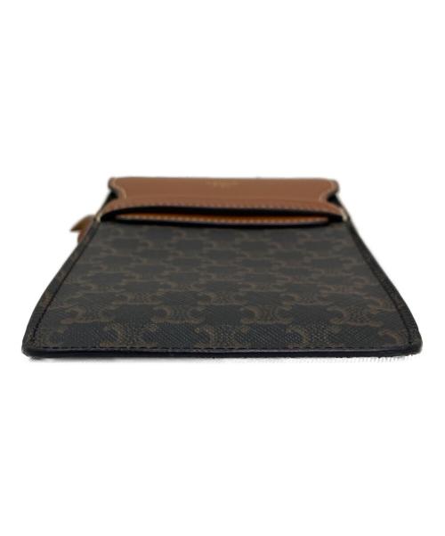 CELINE（セリーヌ）CELINE (セリーヌ) フラップ付きモバイルポーチ ブラウンの古着・服飾アイテム