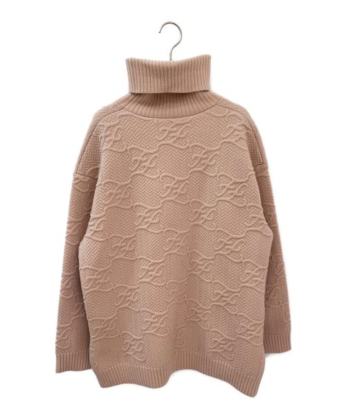 FENDI（フェンディ）FENDI (フェンディ) カリグラフィータートルネックニット ピンク サイズ:40の古着・服飾アイテム