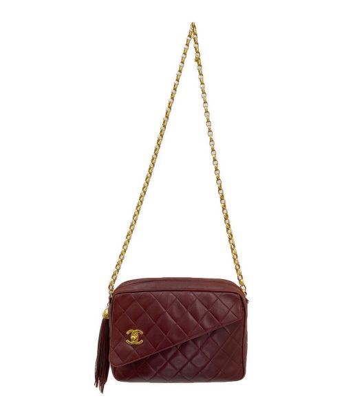 CHANEL（シャネル）CHANEL (シャネル) タッセルチェーンショルダーバッグ ボルドーの古着・服飾アイテム