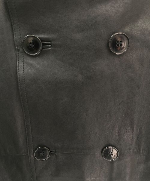 Saint Laurent Paris（サンローランパリ）Saint Laurent Paris (サンローランパリ) ダブルブレストレザーコート レザー/16AW/エディ期/Archive ブラック サイズ:46の古着・服飾アイテム