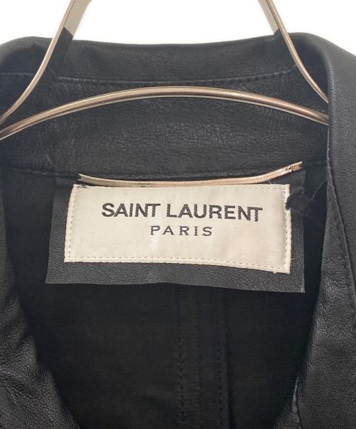 Saint Laurent Paris（サンローランパリ）Saint Laurent Paris (サンローランパリ) ダブルブレストレザーコート レザー/16AW/エディ期/Archive ブラック サイズ:46の古着・服飾アイテム