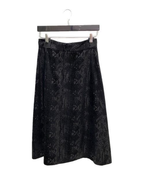 Saint Laurent Paris（サンローランパリ）Saint Laurent Paris (サンローランパリ) ベルベットスネークミディAラインスカート ブラック サイズ:36の古着・服飾アイテム