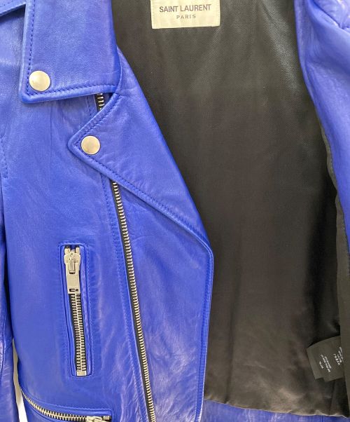 Saint Laurent Paris（サンローランパリ）Saint Laurent Paris (サンローランパリ) L01ライダースジャケット ブルー サイズ:36の古着・服飾アイテム