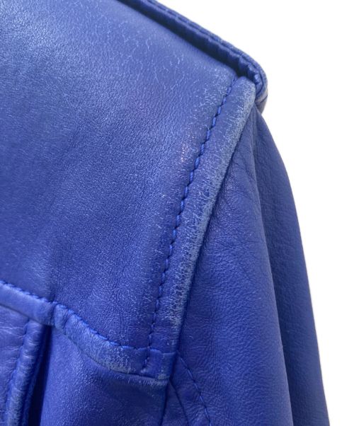 Saint Laurent Paris（サンローランパリ）Saint Laurent Paris (サンローランパリ) L01ライダースジャケット ブルー サイズ:36の古着・服飾アイテム
