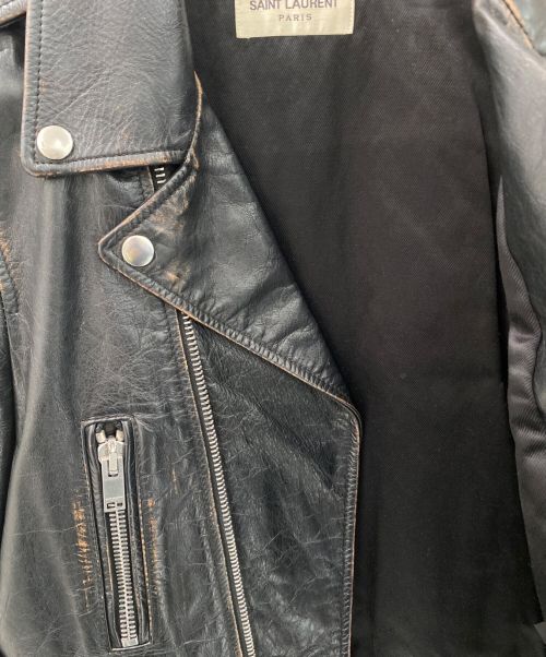 Saint Laurent Paris（サンローランパリ）Saint Laurent Paris (サンローランパリ) ライダースジャケット ブラック サイズ:40の古着・服飾アイテム
