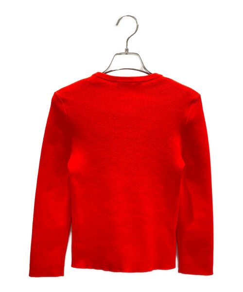 PRADA（プラダ）PRADA (プラダ) フロントロゴコットンセーター レッド サイズ:40の古着・服飾アイテム