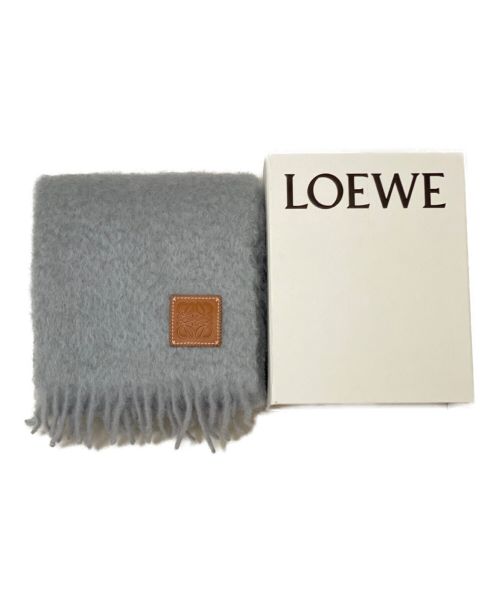 LOEWE（ロエベ）LOEWE (ロエベ) アナグラムモヘア&ウールスカーフ グレー 未使用品の古着・服飾アイテム