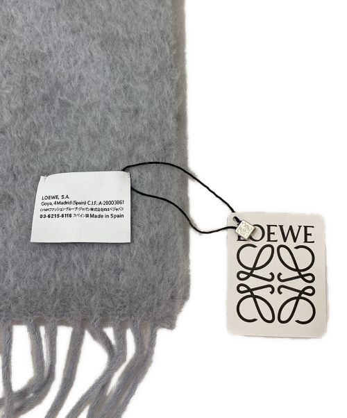 LOEWE（ロエベ）LOEWE (ロエベ) アナグラムモヘア&ウールスカーフ グレー 未使用品の古着・服飾アイテム