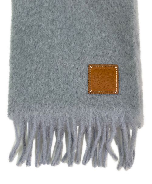 LOEWE（ロエベ）LOEWE (ロエベ) アナグラムモヘア&ウールスカーフ グレー 未使用品の古着・服飾アイテム