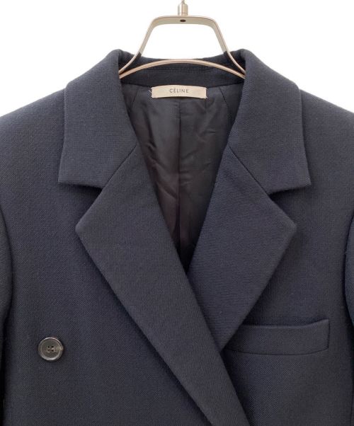 CELINE（セリーヌ）CELINE (セリーヌ) Double Crombie Coat ネイビー サイズ:36の古着・服飾アイテム
