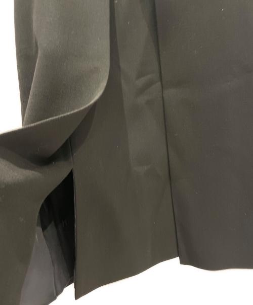 HERMES（エルメス）HERMES (エルメス) ウエストレザーウールAラインスカート ブラック サイズ:34の古着・服飾アイテム
