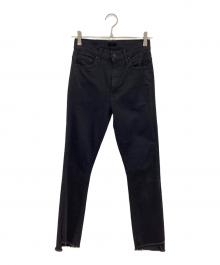 mother（マザー）の古着「INSIDER CROP STEP FRAYデニムパンツ」｜ブラック