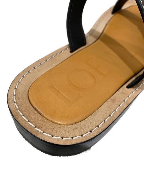 LOEWE（ロエベ）LOEWE (ロエベ) SANDALIA GATE FLAT ブラウン×ブラック サイズ:38の古着・服飾アイテム
