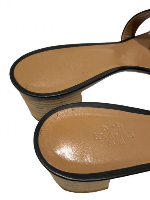 HERMES（エルメス）HERMES (エルメス) オアジスサンダル ブラック サイズ:40の古着・服飾アイテム