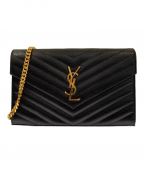 Saint Laurent Parisサンローランパリ）の古着「カサンドラ クラシック チェーンウォレット」｜ブラック