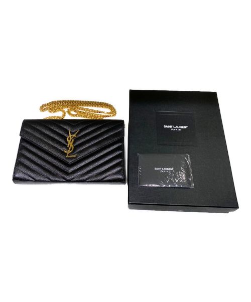 Saint Laurent Paris（サンローランパリ）Saint Laurent Paris (サンローランパリ) カサンドラ クラシック チェーンウォレット ブラックの古着・服飾アイテム
