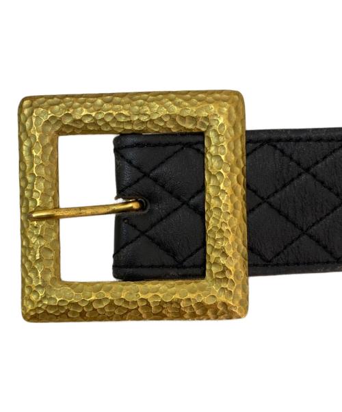 CHANEL（シャネル）CHANEL (シャネル) マトラッセチェーンレザーベルト ブラック×ゴールド サイズ:75/30の古着・服飾アイテム