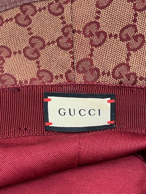 GUCCI（グッチ）GUCCI (グッチ) GGキャンバス ハット ボルドー サイズ:L（59㎝）の古着・服飾アイテム