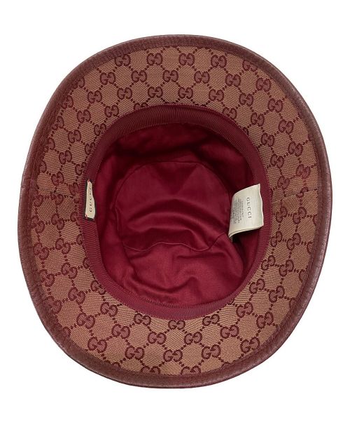 GUCCI（グッチ）GUCCI (グッチ) GGキャンバス ハット ボルドー サイズ:L（59㎝）の古着・服飾アイテム