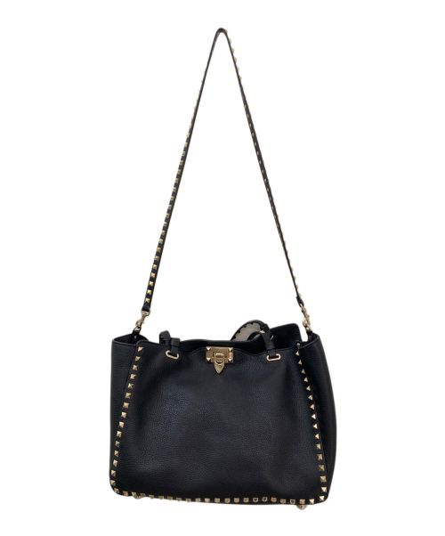 VALENTINO（ヴァレンティノ）VALENTINO (ヴァレンティノ) ロックスタッズ2wayトートバッグ ブラックの古着・服飾アイテム