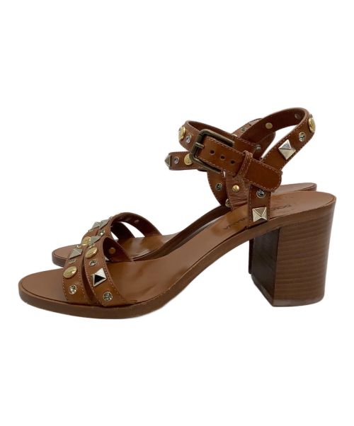 DOLCE & GABBANA（ドルチェ＆ガッバーナ）DOLCE & GABBANA (ドルチェ＆ガッバーナ) スタッズサンダル ブラウン サイズ:38の古着・服飾アイテム