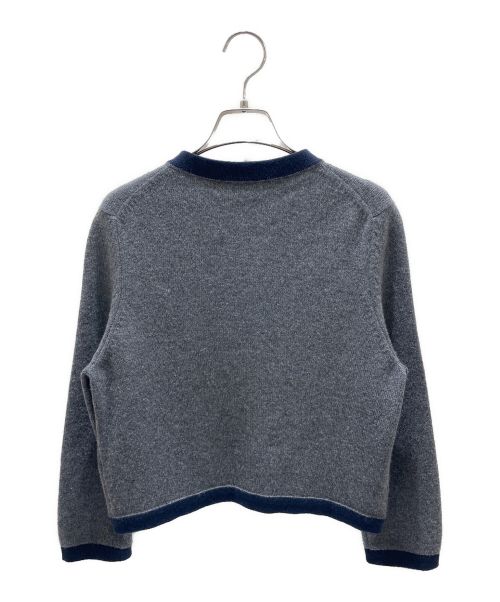 CHANEL（シャネル）CHANEL (シャネル) アンカーボタンニットカーディガン グレー×ネイビー サイズ:38の古着・服飾アイテム