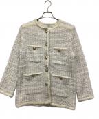 UNITED ARROWS TOKYOユナイテッドアローズトウキョウ）の古着「ツイードモールパイピングカーディガン」｜ホワイト