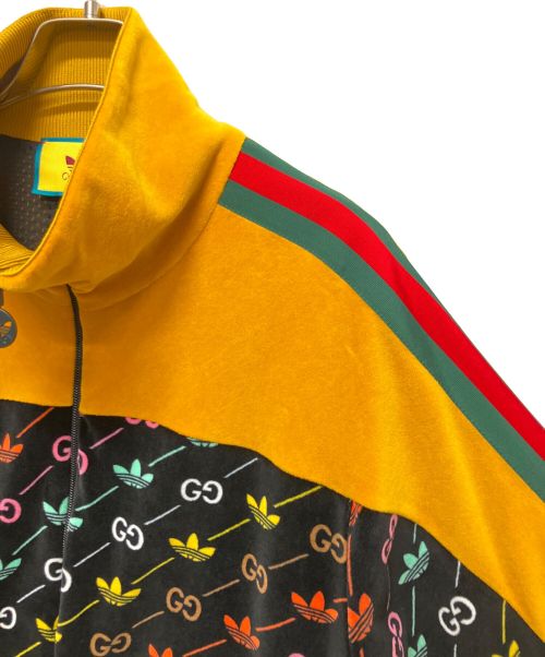 GUCCI（グッチ）GUCCI (グッチ) adidas Originals (アディダスオリジナル) ダブルネームマクロGGベロアジップアップブルゾン イエロー サイズ:Sの古着・服飾アイテム