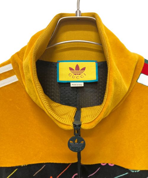 GUCCI（グッチ）GUCCI (グッチ) adidas Originals (アディダスオリジナル) ダブルネームマクロGGベロアジップアップブルゾン イエロー サイズ:Sの古着・服飾アイテム