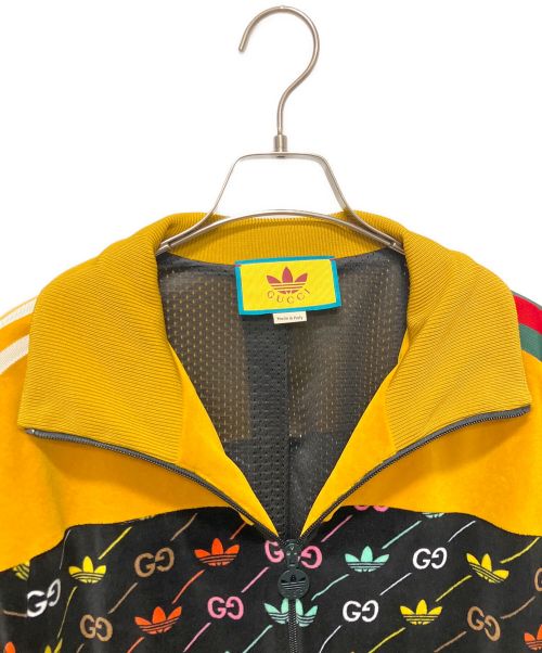 GUCCI（グッチ）GUCCI (グッチ) adidas Originals (アディダスオリジナル) ダブルネームマクロGGベロアジップアップブルゾン イエロー サイズ:Sの古着・服飾アイテム