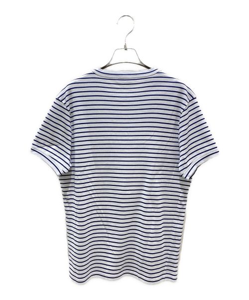 PRADA（プラダ）PRADA (プラダ) トライアングルロゴ付きボーダーカットソー ネイビー サイズ:Mの古着・服飾アイテム