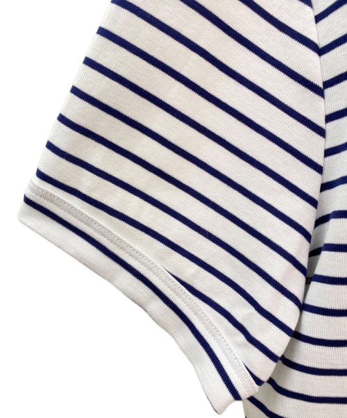 PRADA（プラダ）PRADA (プラダ) トライアングルロゴ付きボーダーカットソー ネイビー サイズ:Mの古着・服飾アイテム