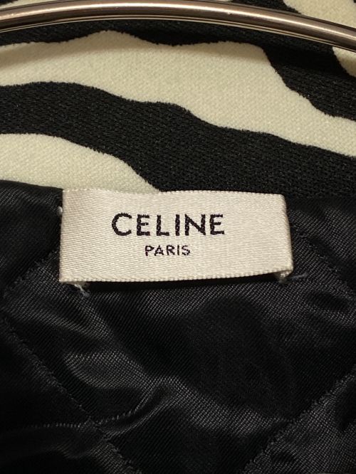 CELINE（セリーヌ）CELINE (セリーヌ) ゼブラ柄中綿ジャケット ブラック×レッド サイズ:XSの古着・服飾アイテム