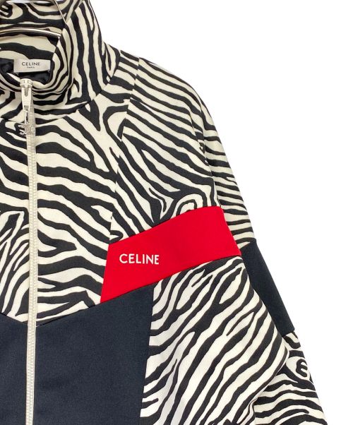 CELINE（セリーヌ）CELINE (セリーヌ) ゼブラ柄中綿ジャケット ブラック×レッド サイズ:XSの古着・服飾アイテム