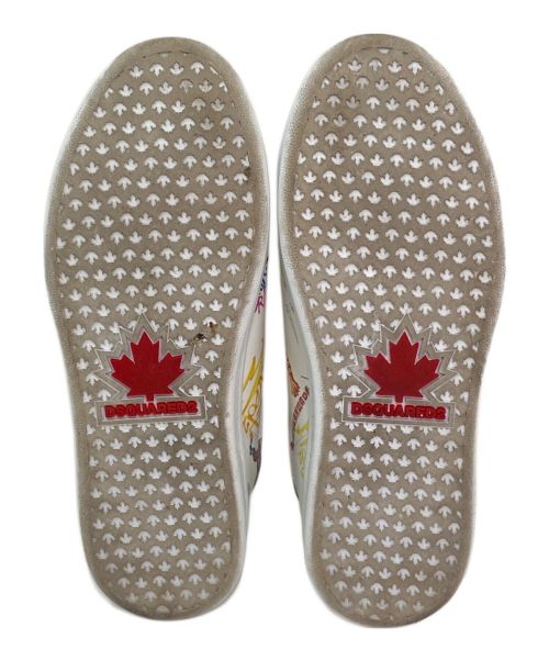 DSQUARED2（ディースクエアード）DSQUARED2 (ディースクエアード) Doodle Yankee Boxer Sneakers ホワイト サイズ:36の古着・服飾アイテム