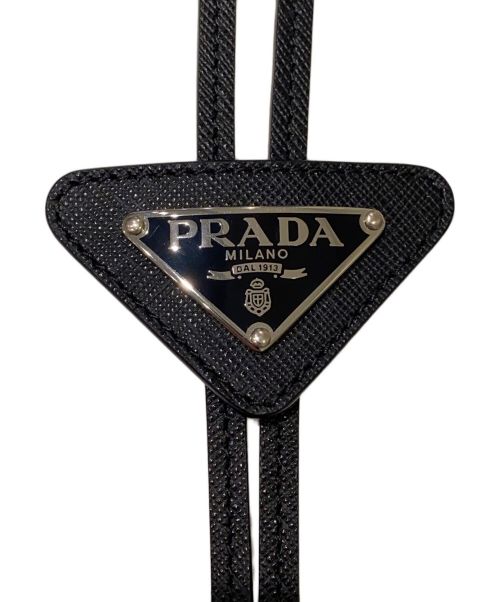 PRADA（プラダ）PRADA (プラダ) サフィアーノレザー ボロタイ ブラック サイズ:96の古着・服飾アイテム