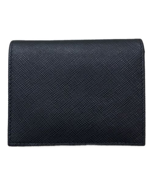 PRADA（プラダ）PRADA (プラダ) サフィアーノトライアングルロゴ2つ折り財布 ブラックの古着・服飾アイテム