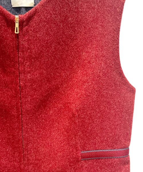 HERMES（エルメス）HERMES (エルメス) ロング ジレ レッド サイズ:40の古着・服飾アイテム