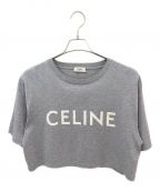 CELINEセリーヌ）の古着「クロップドロゴTシャツ」｜グレー