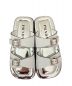 PRADA (プラダ) レクタンギュラーサンダル ホワイト×シルバー サイズ:37：52000円