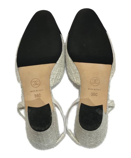 CHANEL（シャネル）CHANEL (シャネル) ツイードパンプス ホワイト×ブラック サイズ:36の古着・服飾アイテム