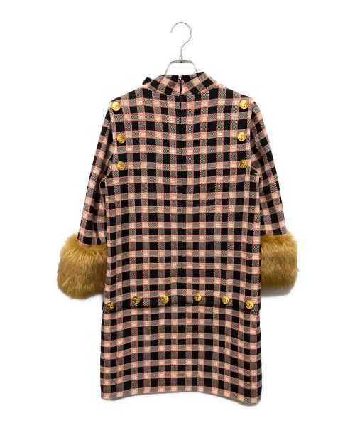 GUCCI（グッチ）GUCCI (グッチ) チェックファーコート ピンク サイズ:38の古着・服飾アイテム