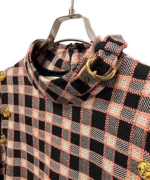 GUCCI（グッチ）GUCCI (グッチ) チェックファーコート ピンク サイズ:38の古着・服飾アイテム