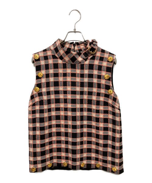 GUCCI（グッチ）GUCCI (グッチ) チェックファーコート ピンク サイズ:38の古着・服飾アイテム