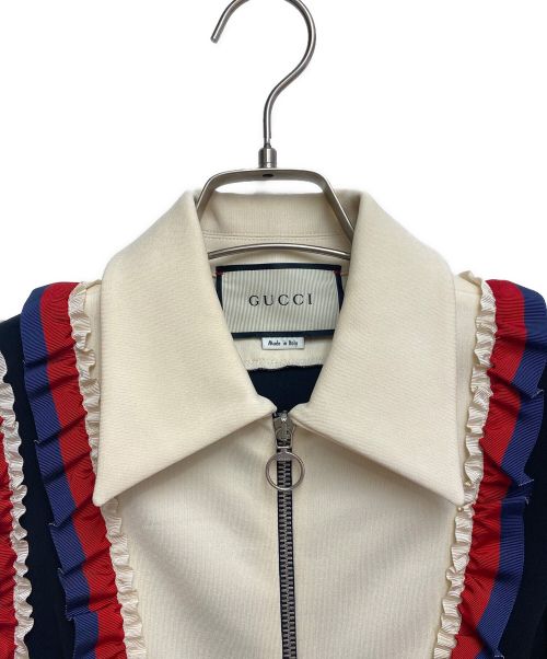 GUCCI（グッチ）GUCCI (グッチ) Ruffles sleeveless dress(ラッフルスリーブレスドレス）/フリルノースリーブワンピース ブラック サイズ:Sの古着・服飾アイテム