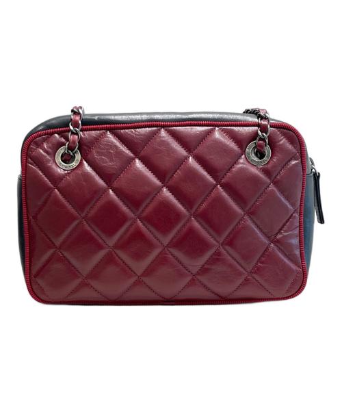 CHANEL（シャネル）CHANEL (シャネル) バイカラーチェーンショルダーバッグ ボルドー×ブラックの古着・服飾アイテム