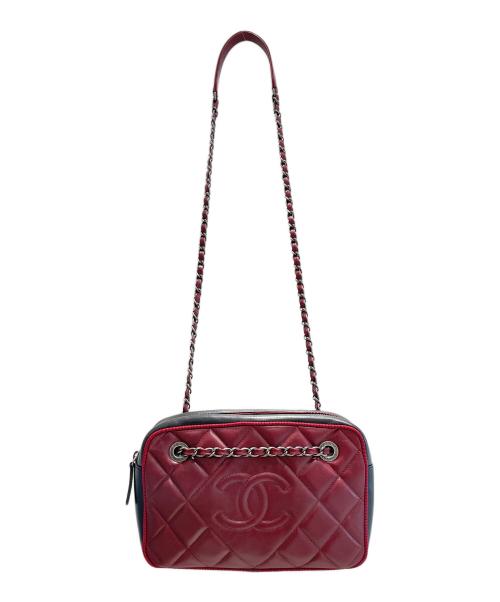 CHANEL（シャネル）CHANEL (シャネル) バイカラーチェーンショルダーバッグ ボルドー×ブラックの古着・服飾アイテム