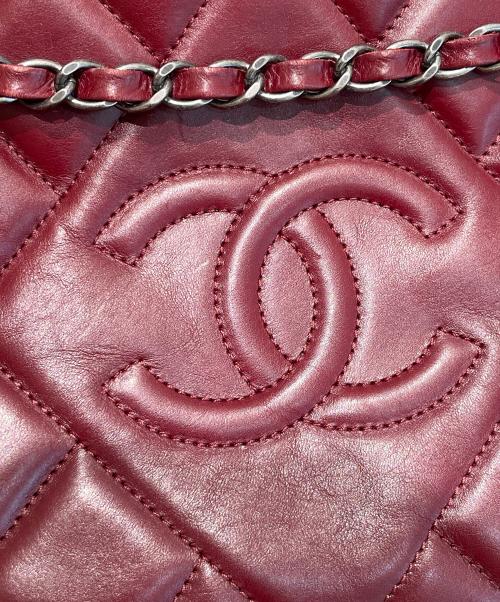 CHANEL（シャネル）CHANEL (シャネル) バイカラーチェーンショルダーバッグ ボルドー×ブラックの古着・服飾アイテム