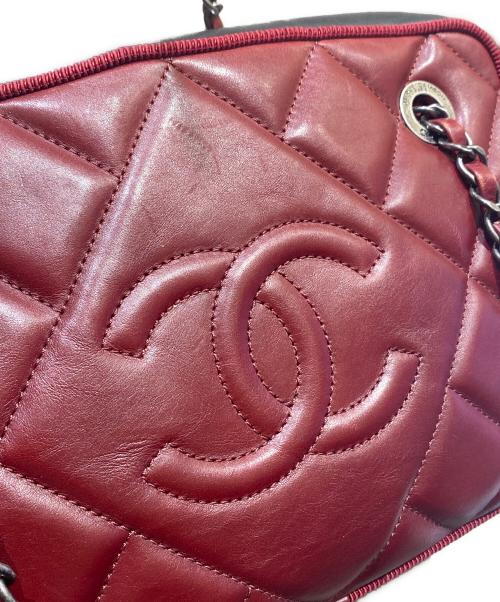 CHANEL（シャネル）CHANEL (シャネル) バイカラーチェーンショルダーバッグ ボルドー×ブラックの古着・服飾アイテム